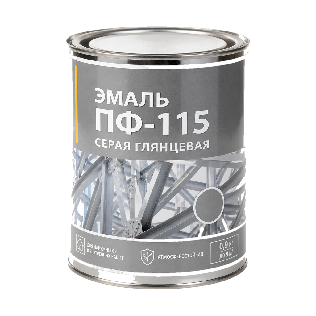 Эмаль ПФ-115 серая глянцевая 0,9 кг