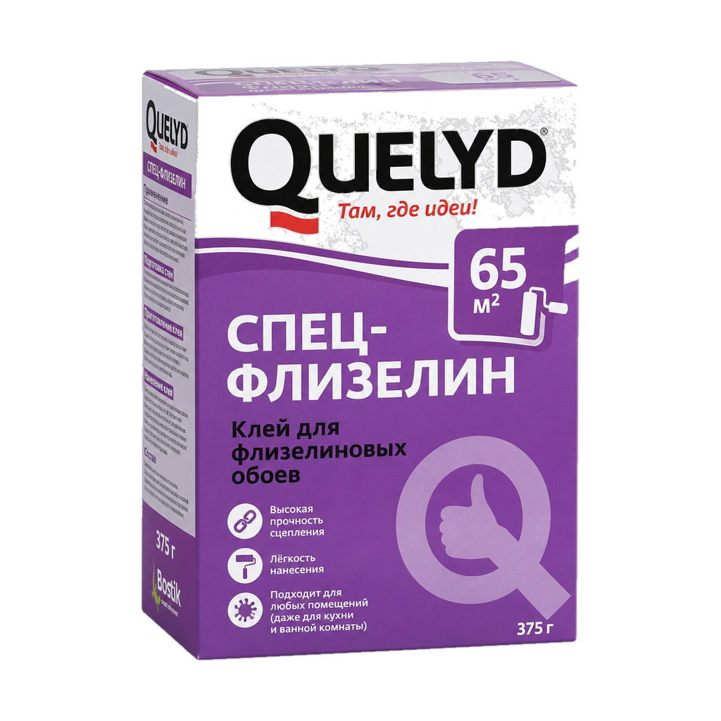 Клей для флизелиновых обоев Quelyd Спец-флизелин 65 кв.м 375 г